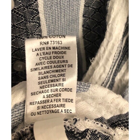 Spense Button Front Sleeveless Shirt Dress Blue White Striped Size 4 Small - Picture 7 of 7